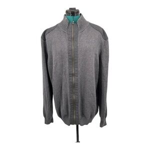 Arbor Way Zip Up Men's Cotton Sweater Gray 100% cotton